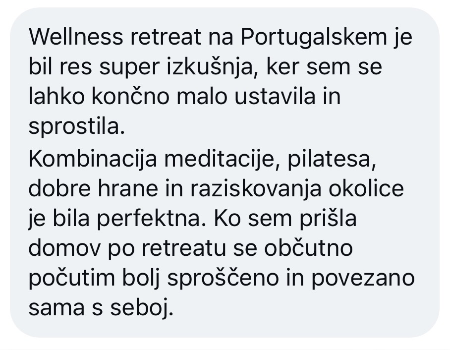 Mnenje udeleženca wellness retreata 3